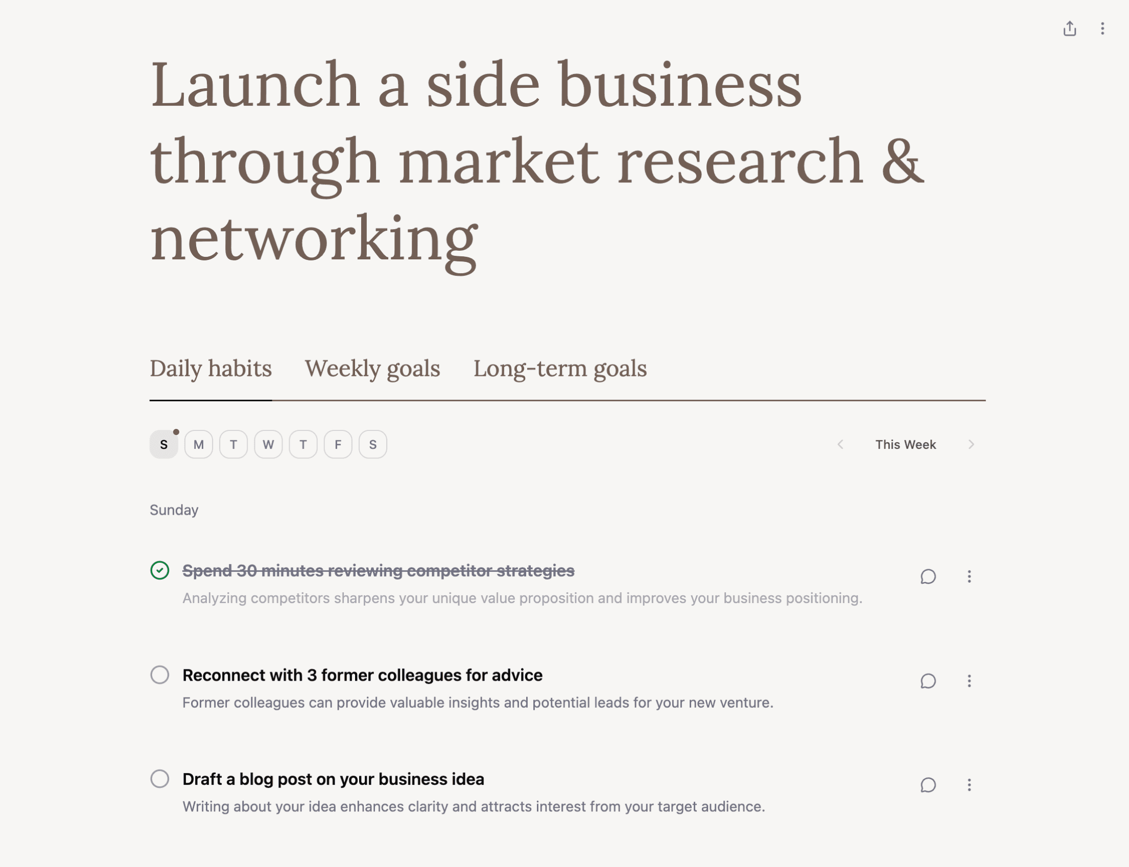 Early Planner AI interface with multiple planning layers.