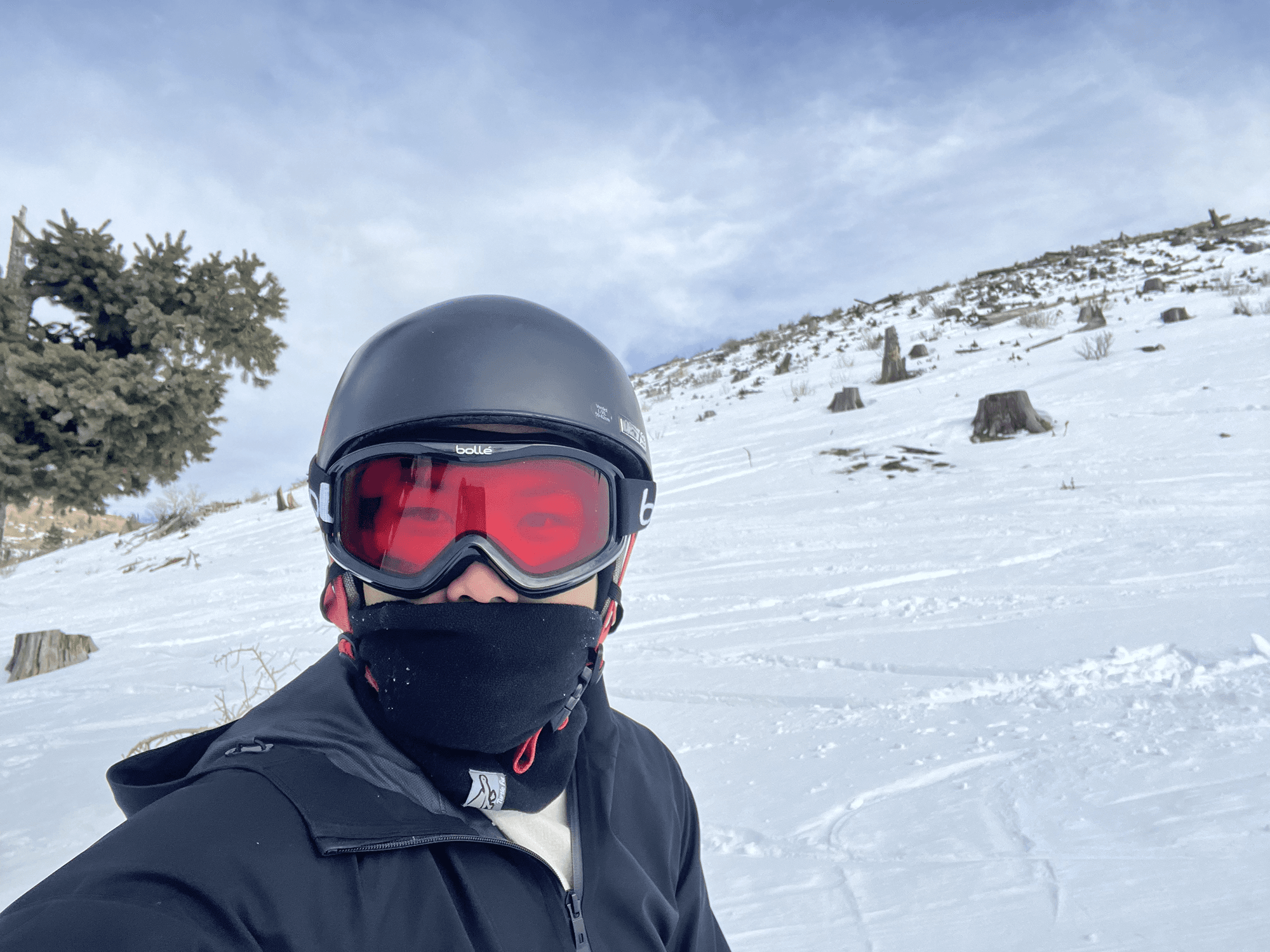 Andrew snowboarding.